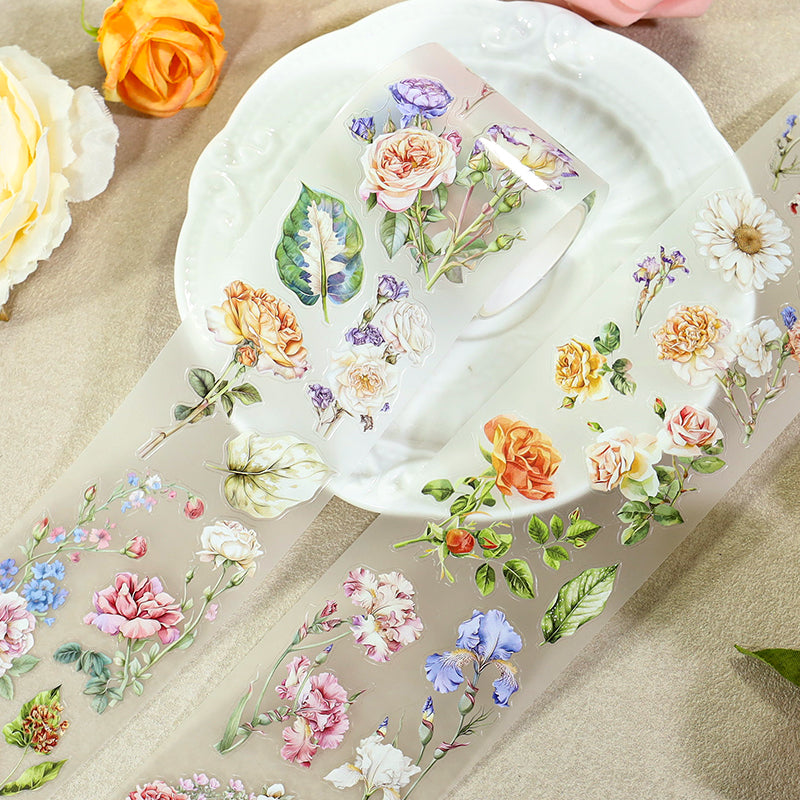 Summer Flower Events Die Cutting Fog PET Tape featuring summer, and flower designs for journaling, scrapbooking and collage