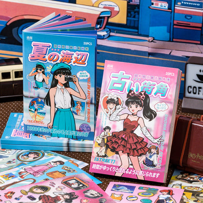 Showa Holiday Series Sticker Book featuring book designs for journaling, scrapbooking and collage