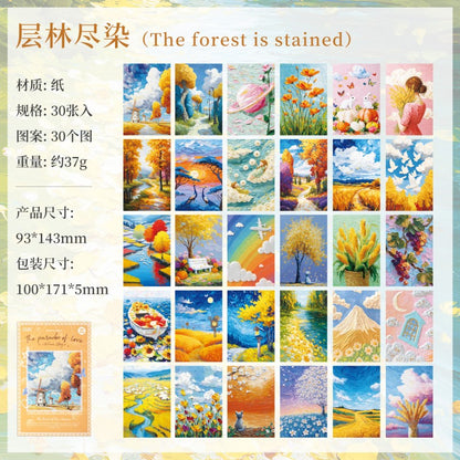 Brushstrokes Of Flowers Material Paper