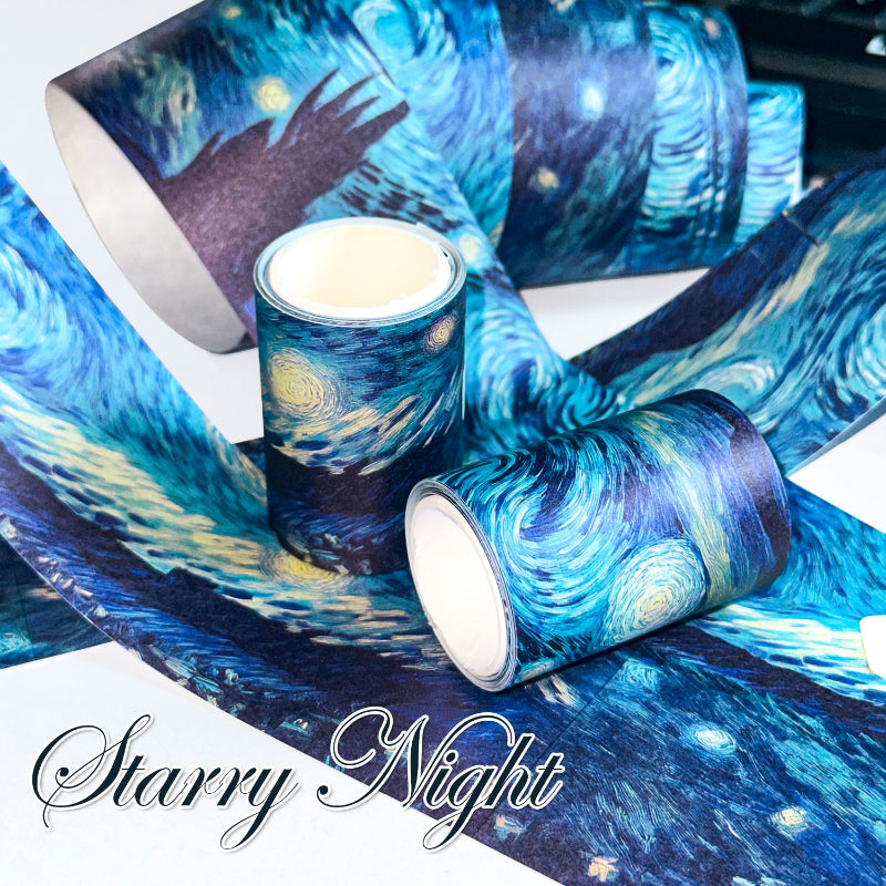 Starry Night Washi Tape featuring star designs for journaling, scrapbooking and collage