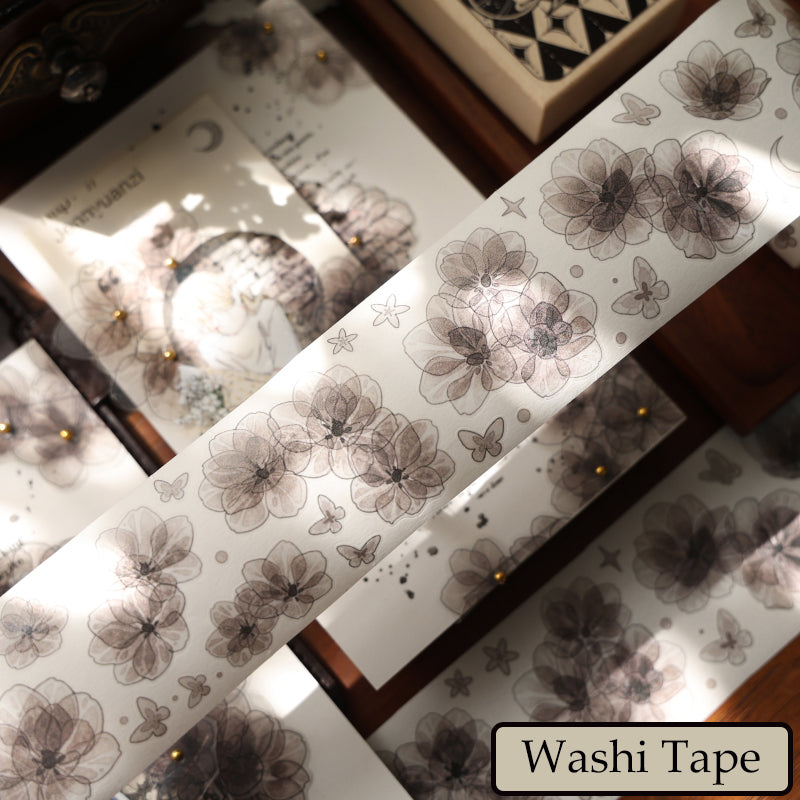 Whole Roll 5cm*5m Flower of the Shadow Die Cutting Washi/PET/Shell Light PET Tape