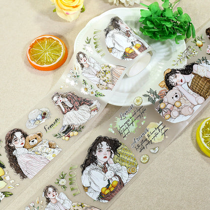 Summer Lime Fragrance Die Cutting Fog PET Tape featuring summer designs for journaling, scrapbooking and collage