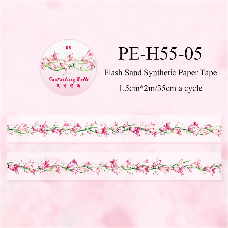 Flower Poem Series Flash Sand Synthetic Paper Tape