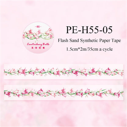 Flower Poem Series Flash Sand Synthetic Paper Tape