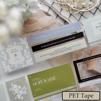 6.5cm*100cm Flower Language Die Cutting Washi/PET Tape