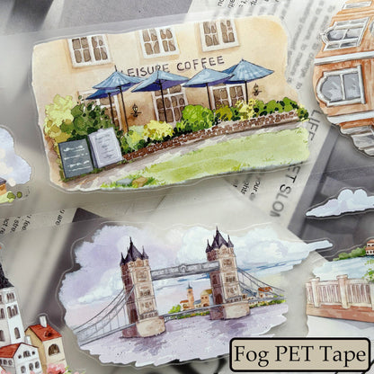 6.5cm*125cm Encountering the small town Die Cutting Washi/PET/Fog PET Tape