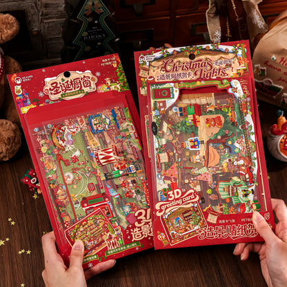 Christmas Warm House Series 3D Sticker featuring house designs for journaling, scrapbooking and collage