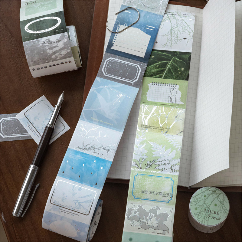 Inspiration Notes Series Die Cutting Silver Stamping Writing Paper Tape
