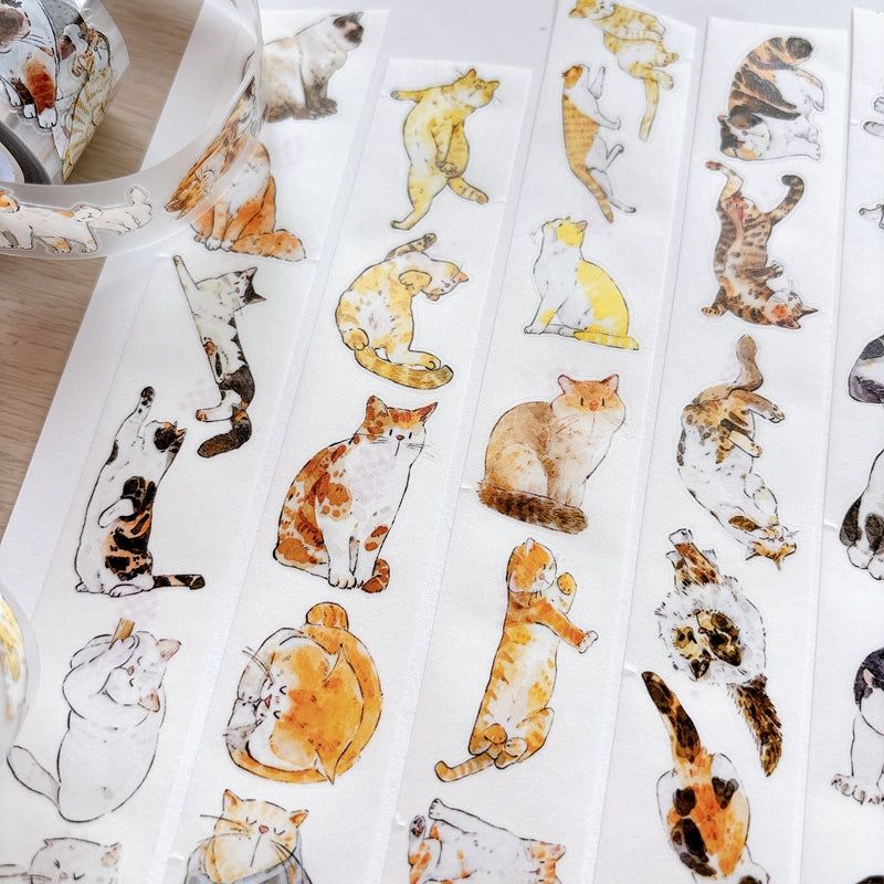 3cm*200cm Cute Cat Die Cutting Washi/PET/Fog PET Tape