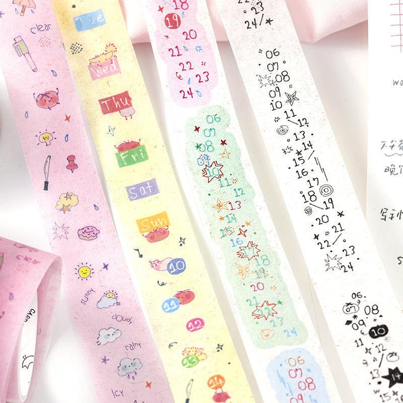 Tea Bag Little Bird Diary Series Die Cutting Washi Tape featuring tea, and bird designs for journaling, scrapbooking and collage