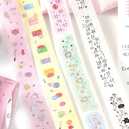 Tea Bag Little Bird Diary Series Die Cutting Washi Tape featuring tea, and bird designs for journaling, scrapbooking and collage