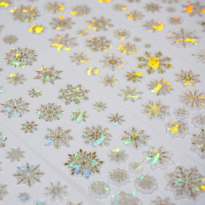 6cm*100cm Aurora Snowflake Die Cutting Shell Light PET Tape
