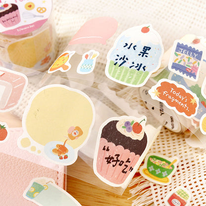 Warm Little Happiness Series Die Cutting White Kraft Paper Tape featuring white designs for journaling, scrapbooking and collage