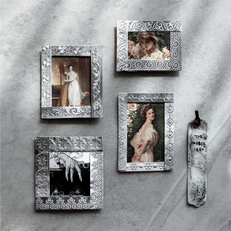 Floating Pattern Silver Strip Series Sticker featuring silver designs for journaling, scrapbooking and collage