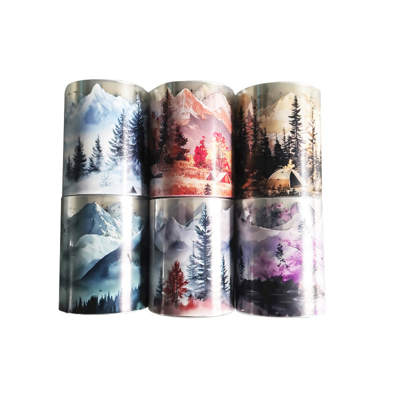 Mountain Forest Path Series PET Tape featuring forest designs for journaling, scrapbooking and collage