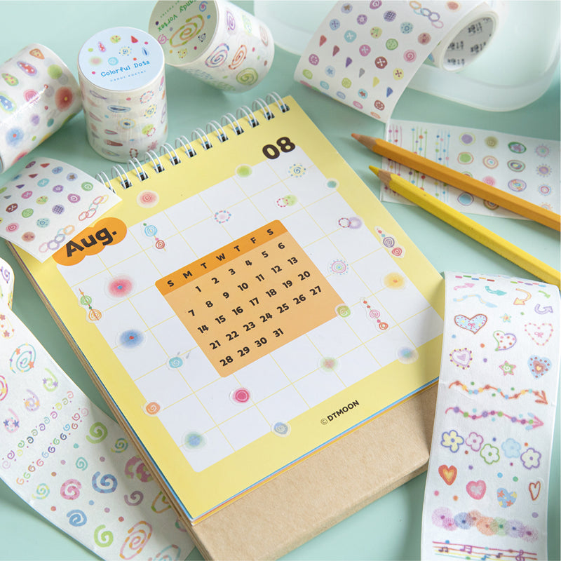 Colorful Mood Series Die Cutting Washi Tape featuring color designs for journaling, scrapbooking and collage