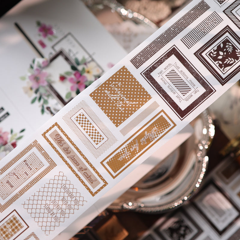 6.5cm*120cm Briefly Written Die Cutting Washi/PET Tape