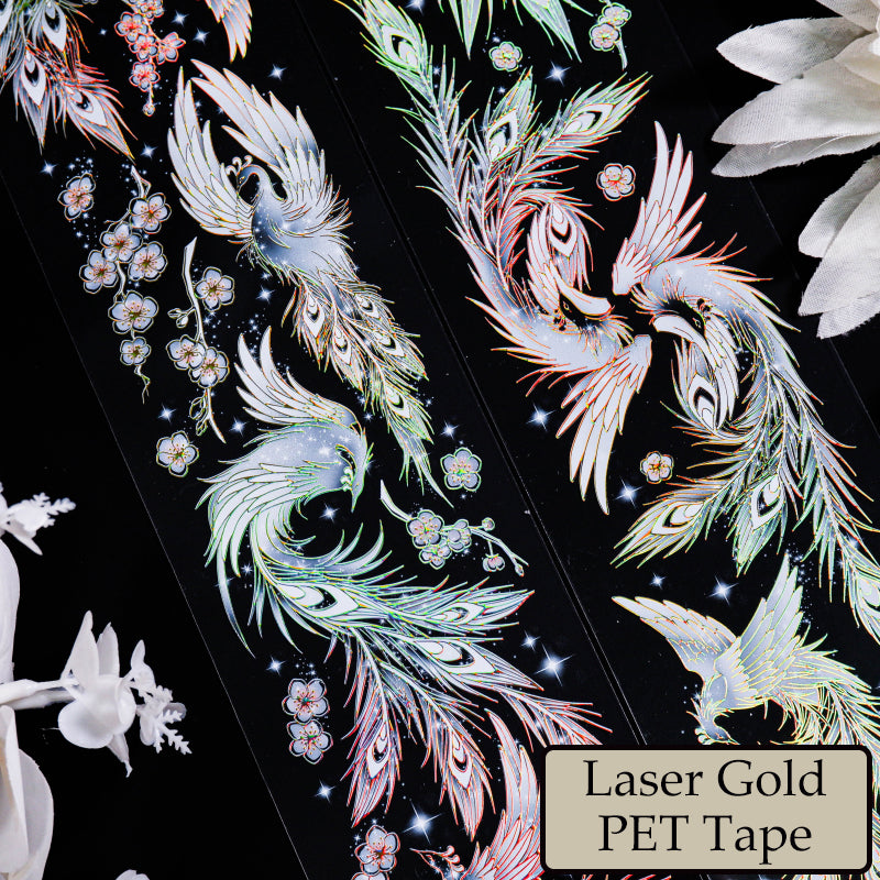 6cm*61cm Phoenix Soars Laser Gold/Rainbow Light PET Tape