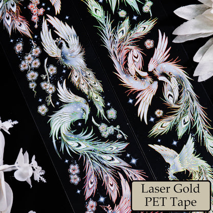 6cm*61cm Phoenix Soars Laser Gold/Rainbow Light PET Tape