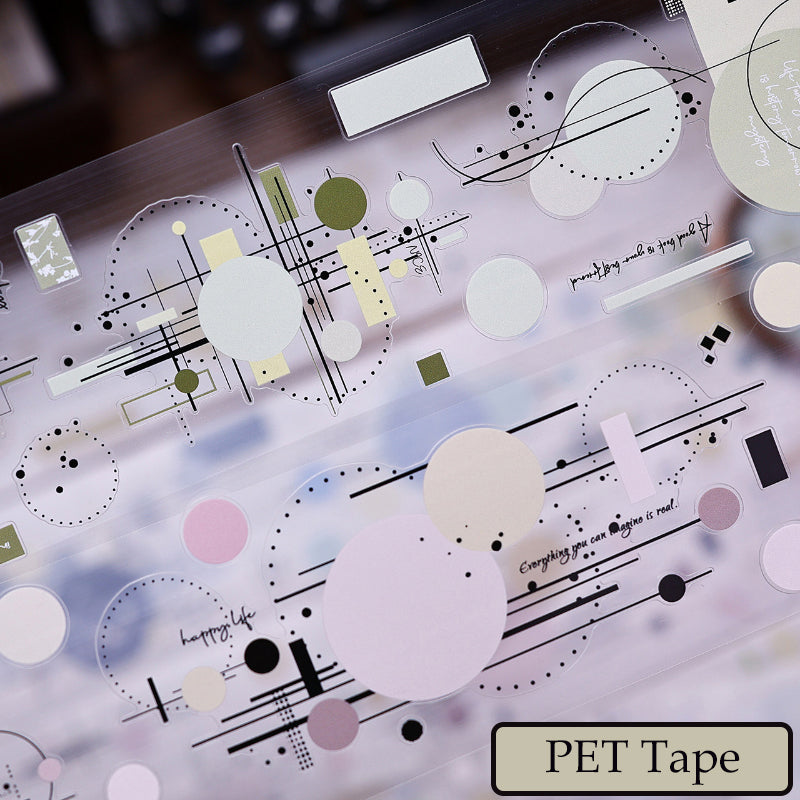 7.5cm*300cm Colorful Circles Collection Die Cutting Washi/PET Tape