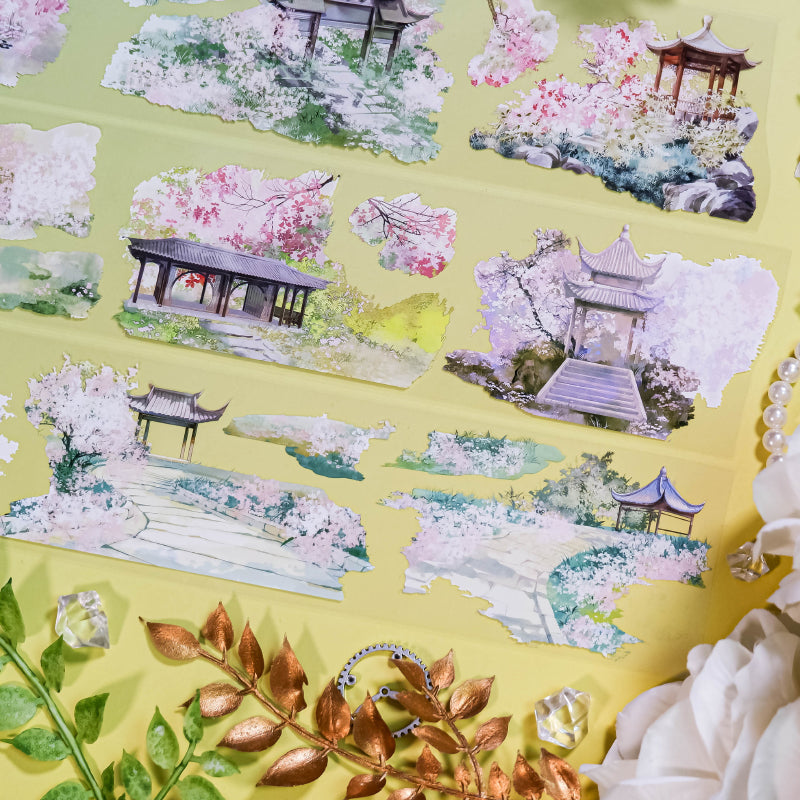 Whole Roll 6.5cm*5m Spring Garden PET Tape featuring garden, and spring designs for journaling, scrapbooking and collage