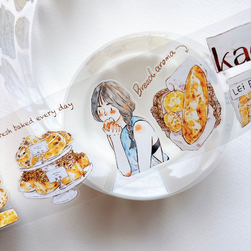 6cm*166cm Bread Girl Die Cutting Washi/PET/Fog PET Tape