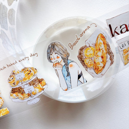 6cm*166cm Bread Girl Die Cutting Washi/PET/Fog PET Tape