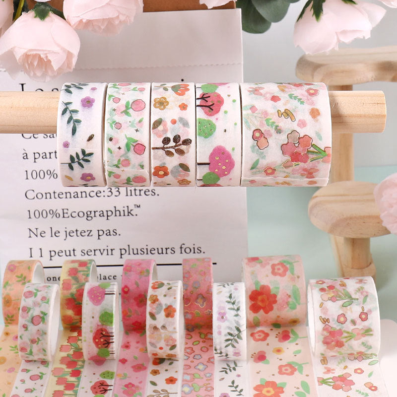 Spring Day Letter Washi Tape Set featuring spring, and letter designs for journaling, scrapbooking and collage