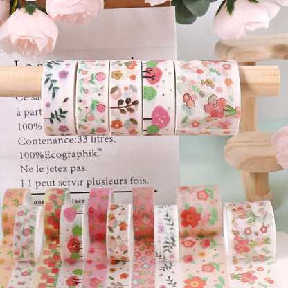 Spring Day Letter Washi Tape Set featuring spring, and letter designs for journaling, scrapbooking and collage