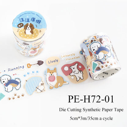 Caring Dog Series Die Cutting Synthetic Paper Tape