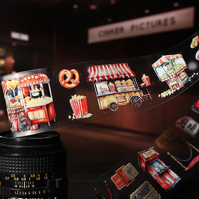 Retro Cinema Series Die Cutting PET Tape featuring retro designs for journaling, scrapbooking and collage