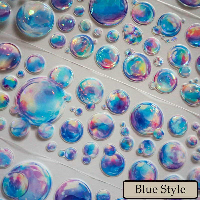 Whole Roll 6cm*5m Colorful Bubbles Die Cutting Shell Light PET Tape