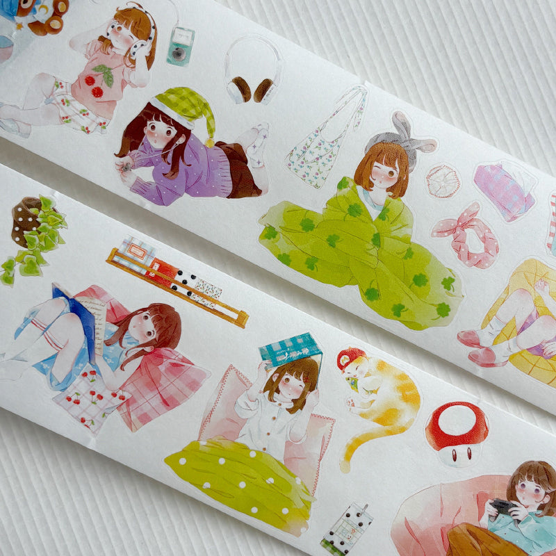 Whole Roll 6cm*5m Moments of Childhood Die Cutting Washi/PET/Fog PET Tape