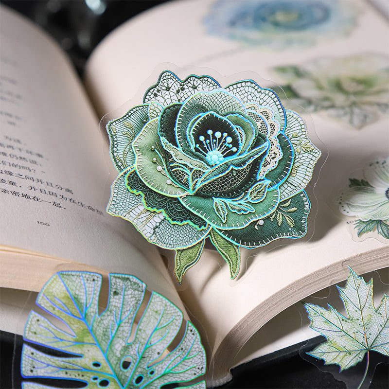 Weaving Flowers Whispering Series Sticker featuring flower designs for journaling, scrapbooking and collage