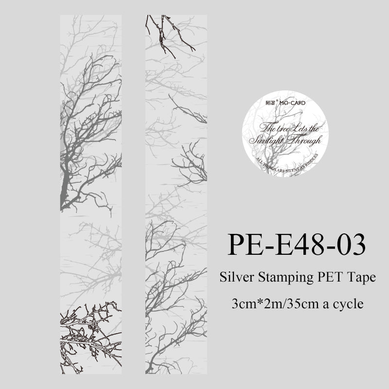 Remain Silent Series Silver Stamping PET Tape
