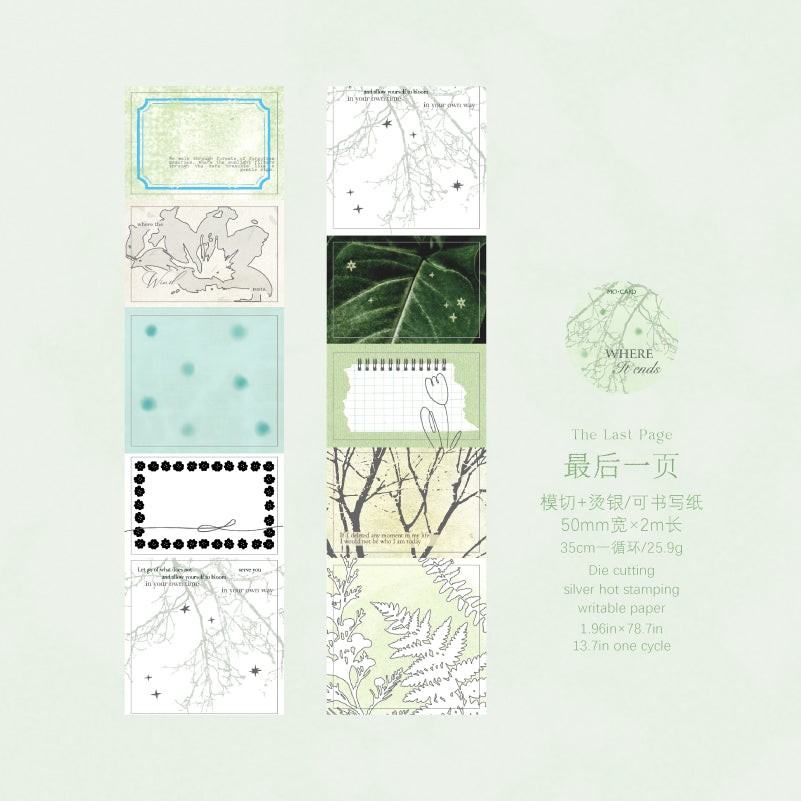 Inspiration Notes Series Die Cutting Silver Stamping Writing Paper Tape