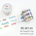 Colorful Fun Words Series Die Cutting PET Tape