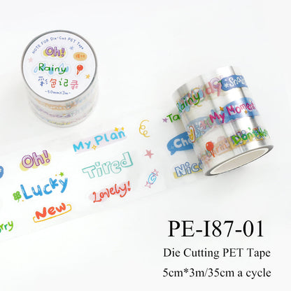 Colorful Fun Words Series Die Cutting PET Tape