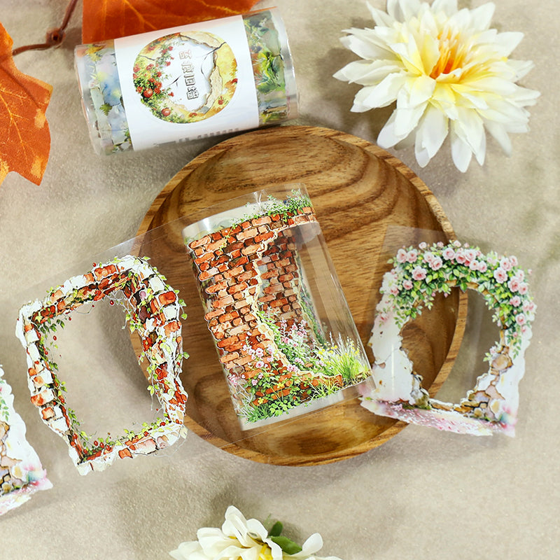 Old Wall PET Tape featuring old designs for journaling, scrapbooking and collage
