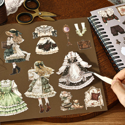 Retro Fashion Magazine Series Sticker Book featuring retro, and book designs for journaling, scrapbooking and collage