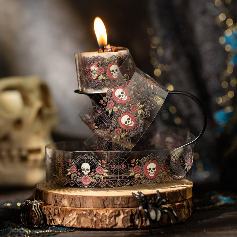 Woven Gothic Lace Series PET Tape featuring lace designs for journaling, scrapbooking and collage