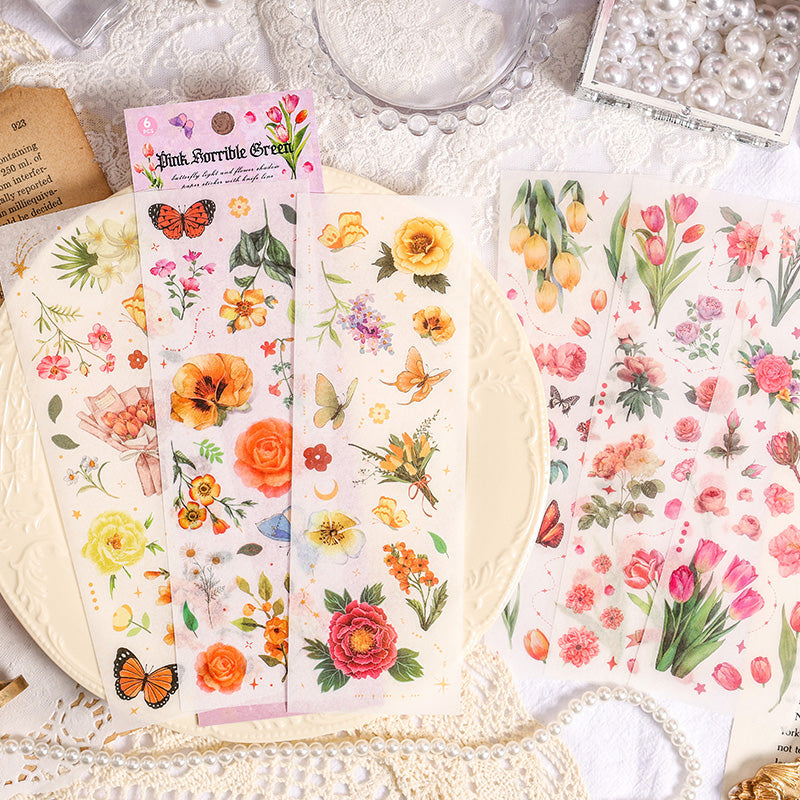 Butterfly light and flower shadow Sticker