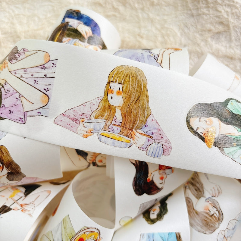 5.5cm*333cm Having a meal Die Cutting Washi/PET/Fog PET Tape for journaling, scrapbooking and collage