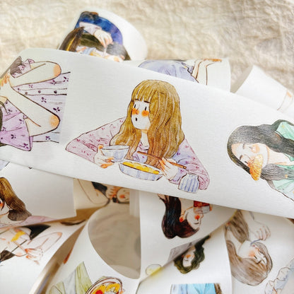 5.5cm*333cm Having a meal Die Cutting Washi/PET/Fog PET Tape for journaling, scrapbooking and collage
