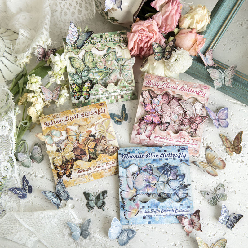 Butterfly Ceramic Gallery Series Sticker featuring butterfly designs for journaling, scrapbooking and collage