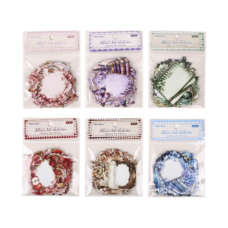 Flower Note Series Sticker featuring flower designs for journaling, scrapbooking and collage