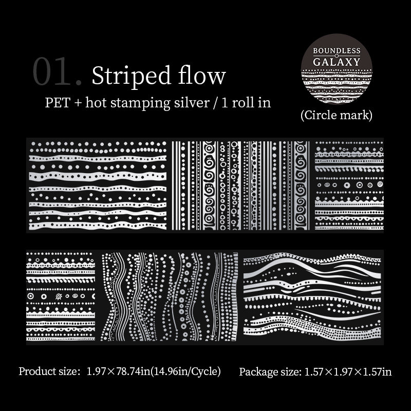 Boundless Galaxy Series Silver Stamping PET Tape