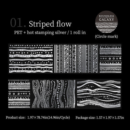 Boundless Galaxy Series Silver Stamping PET Tape