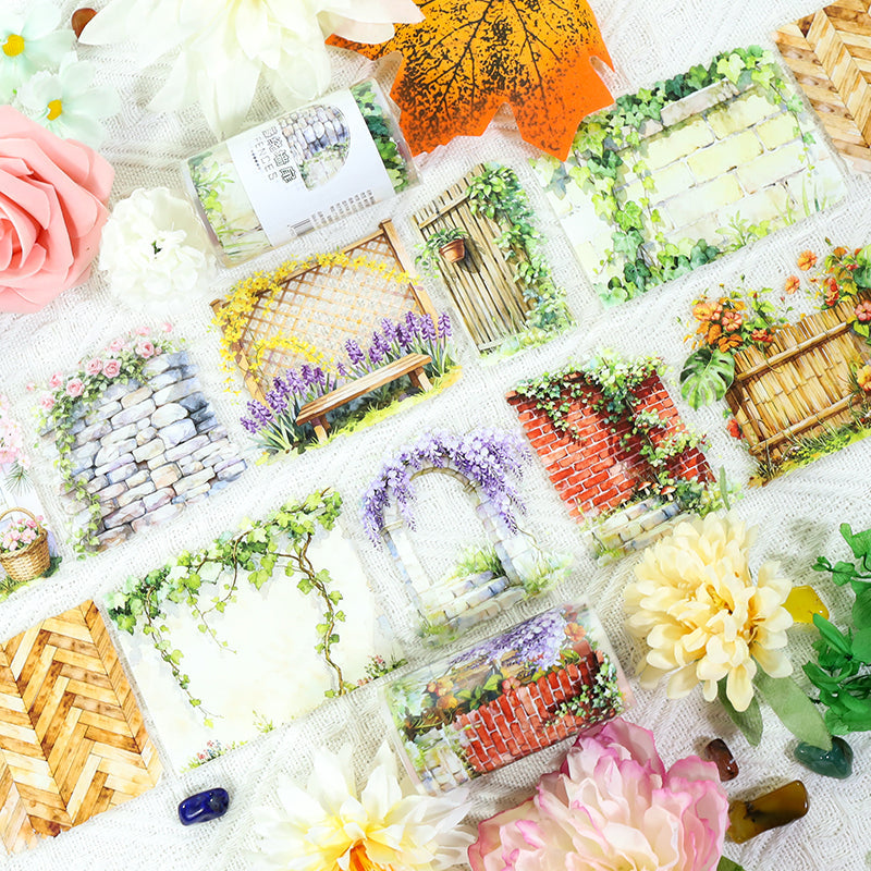 Vines entwine the wall PET Tape for journaling, scrapbooking and collage