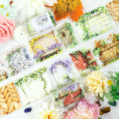 Vines entwine the wall PET Tape for journaling, scrapbooking and collage